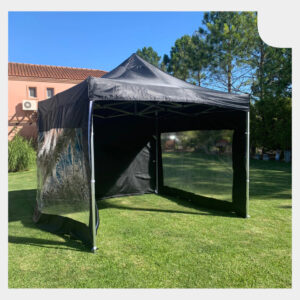 Gazebo plegable metalico grande 3 paredes