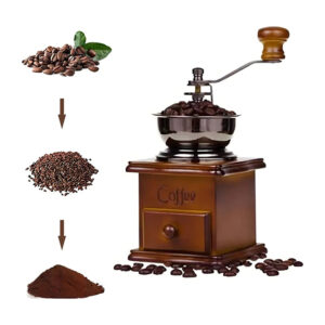Molinillo de café manual con ajuste de grano de café espresso marrón