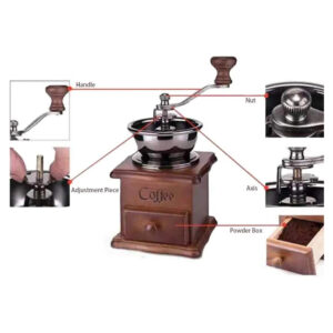 Molinillo de café manual con ajuste de grano de café espresso marrón