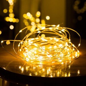 Luz led guirnalda de alambre a pilas calidas