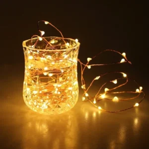 Luz led guirnalda de alambre a pilas calidas