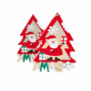 Adorno navideño en madera con luz