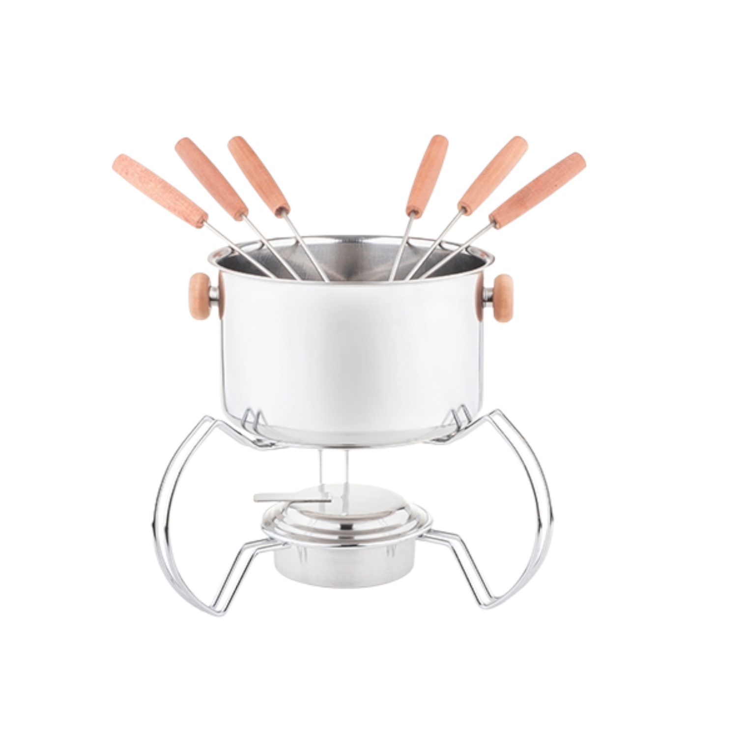 Fondue Olla Acero Inoxidable 6 Pinches