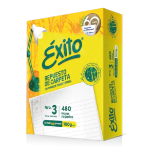 Repuesto hojas rayadas exito 480 hojas