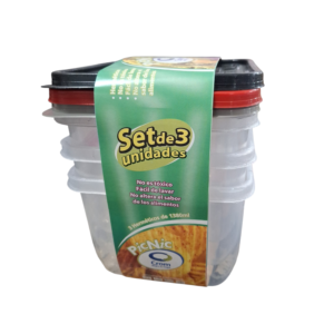 Set x 3 contenedores herméticos crom 1380ml