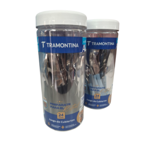 Set cubiertos Tramontina mango plastico 24 piezas